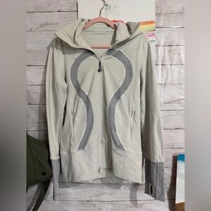 Lululemon | Stride Hoodie Jacket | Sz 10 | White / Gray | GUC